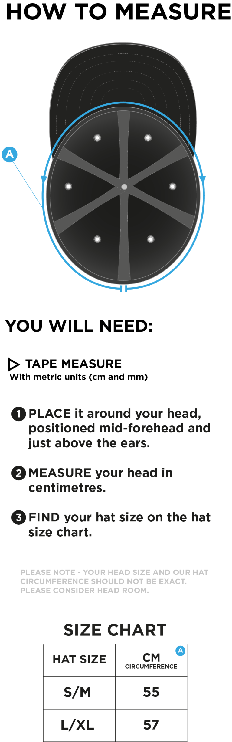 Blagdon CC - FUSE FLEXI FIT CAP - Size Guide