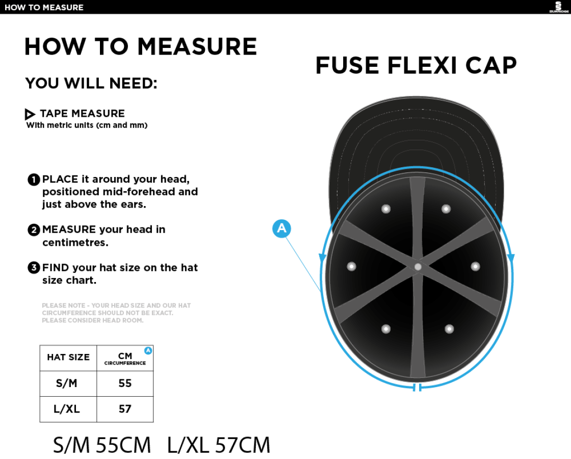 Blagdon CC - FUSE FLEXI FIT CAP - Size Guide